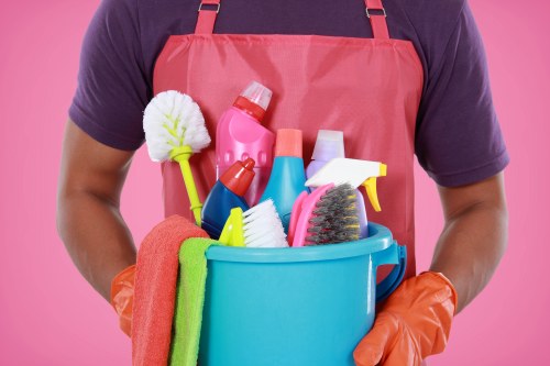 Technician reviewing a carpet cleaning booking and service details