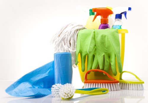 Close-up of carpet cleaning process with professional treatment