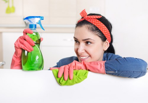 Team member wearing PPE during carpet cleaning