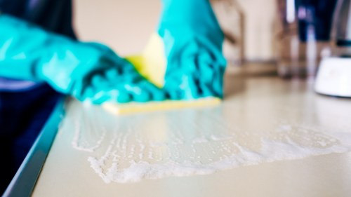 Carpet cleaning professionals in Locks Bottom preparing a living room carpet for cleaning